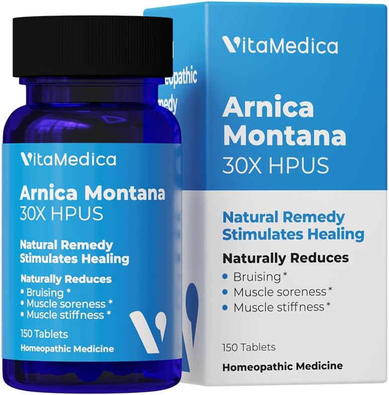 VitaMedica Arnica Montana 30X Rapid Dissolve Arnica Tablets for Natural Pain, Bruising, and Swelling Support - Homeopathic Medicine for Injury and Surgery Recovery - 150 Ct - 50 Servings