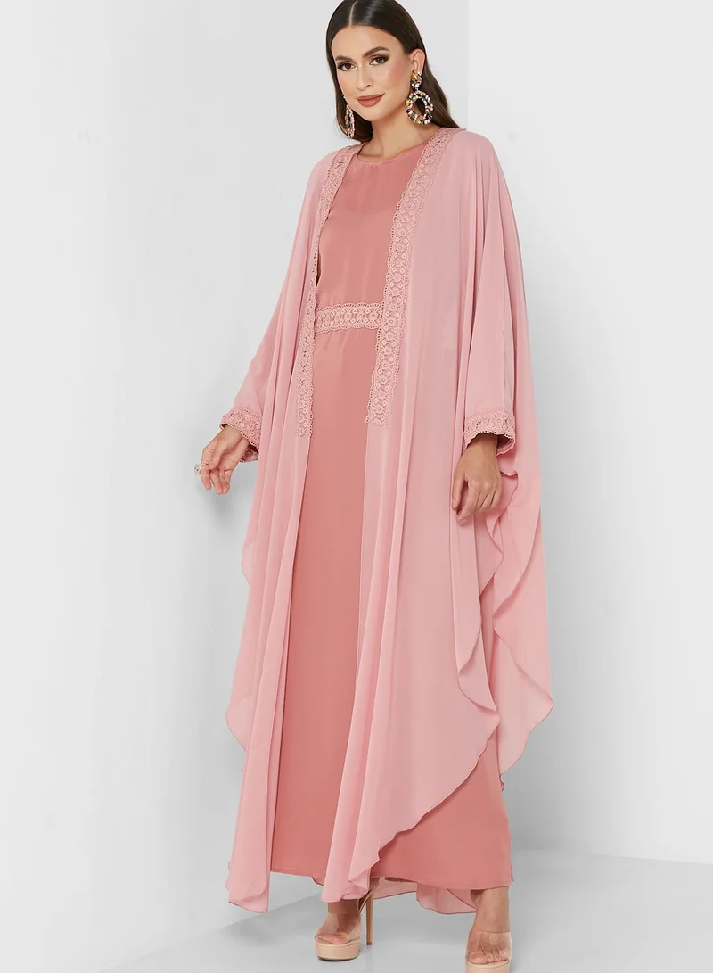 Khizana Embroidered Front Abaya With Sheila