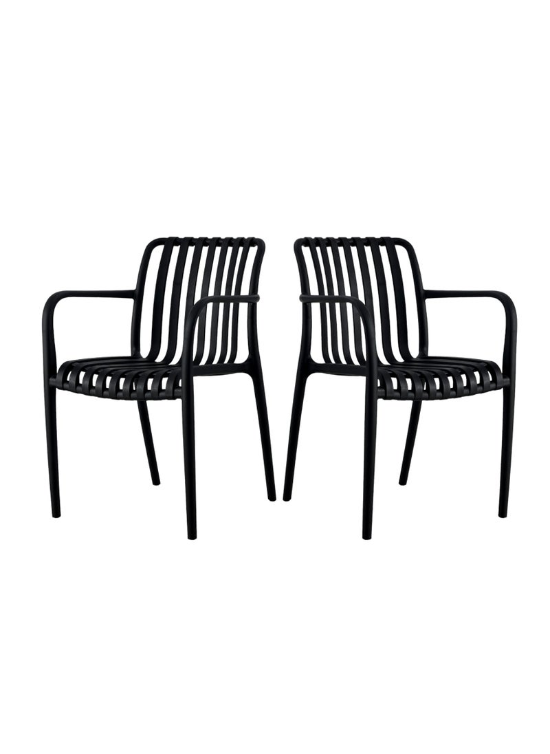 Living - Set of 2 piece Stackable outdoor modern hotel plastic restaurant dining chair chairs for events coffee shop - Image 1