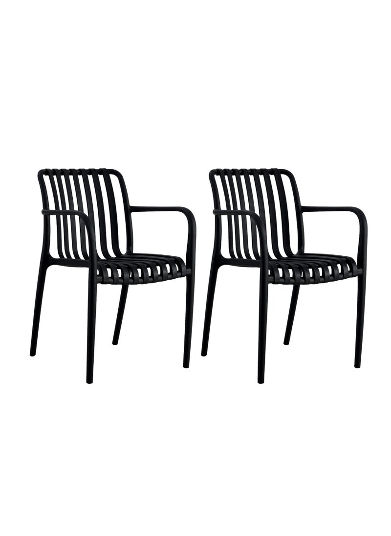 Living - Set of 2 piece Stackable outdoor modern hotel plastic restaurant dining chair chairs for events coffee shop - Image 1