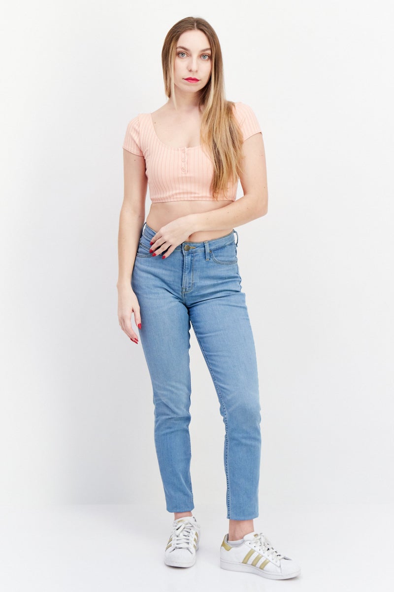 Billabong Women Scoop Neck Cap Sleeve Textured Top, Pink - Image 4