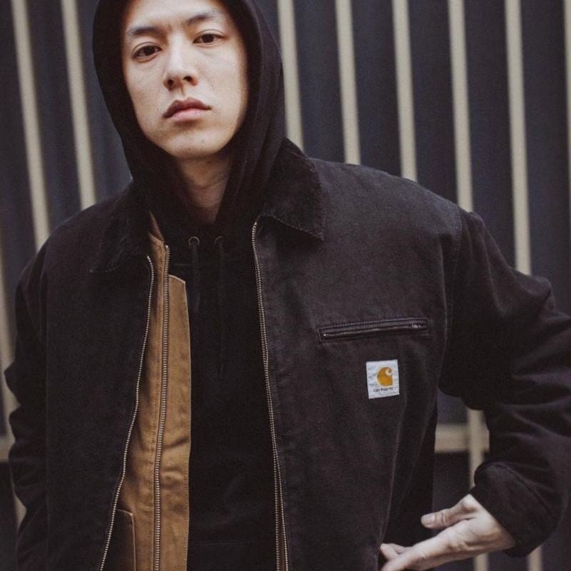 كار هارت قماش شتوي للزوجين ديترويت ثقيل طوق نجمة عبور أدوات سميك مبطن مقطع - Image 4