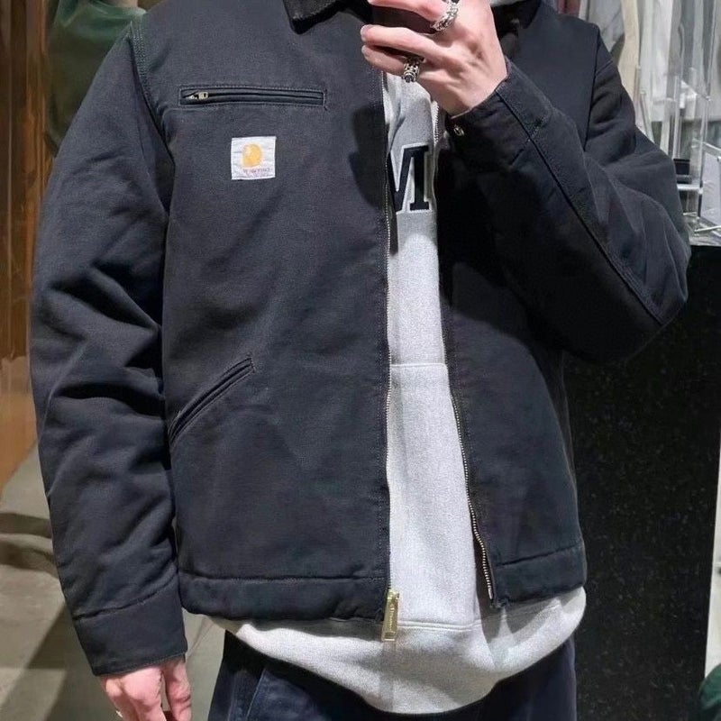 كار هارت قماش شتوي للزوجين ديترويت ثقيل طوق نجمة عبور أدوات سميك مبطن مقطع - Image 5