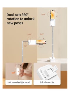XiuWoo Adjustable Phone Stand, Rotating Phone Mount with Light, Desktop Tripod for Live Video Recording Pink  - Image 5