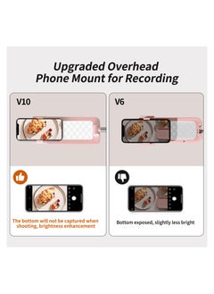 XiuWoo Adjustable Phone Stand, Rotating Phone Mount with Light, Desktop Tripod for Live Video Recording Pink  - Image 2