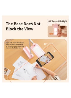 XiuWoo Adjustable Phone Stand, Rotating Phone Mount with Light, Desktop Tripod for Live Video Recording Pink  - Image 3