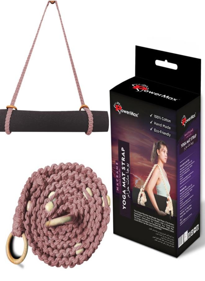 PowerMax Fitness PowerMax Fitness 100% Cotton Macramé Boho style Hand Woven Yoga Mat Carrying Strap, Multi-Purpose Strap/Carrier for Your Yoga Mat, Exercise Mat and beach blanket  - Image 1
