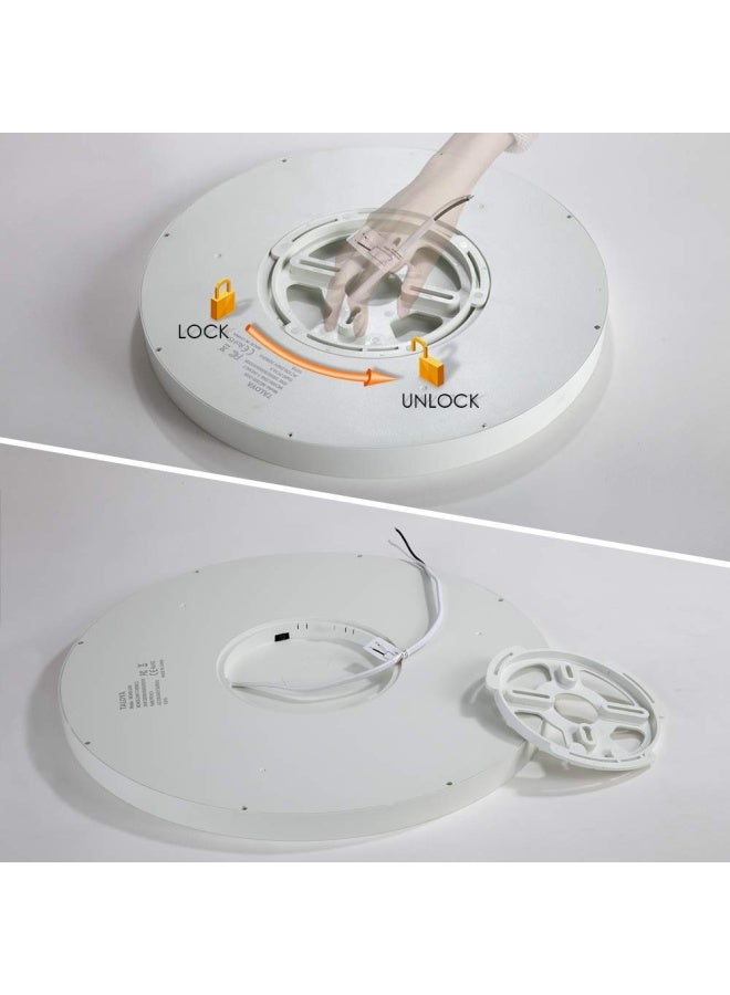 Taloya Flush Mount 12 Inch Ceiling Light Milk White Shell 20W Surface Mount Led Light Fixture For Bedroom Kitchen 3 Color Temperatures In One 3000K 4000K 6500K 0.94 Inch Thickness Round - Image 4