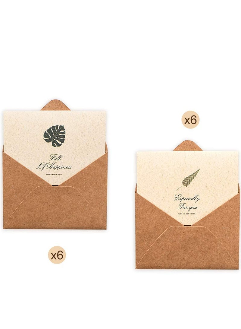 Greeting  Card Vintage Envelope Greeting Card Kraft Paper Greeting Card Envelope Greeting Cards with Sealing Stickers DIY Retro Kraft Paper Customized Greeting Cards (12PCS) - Image 3