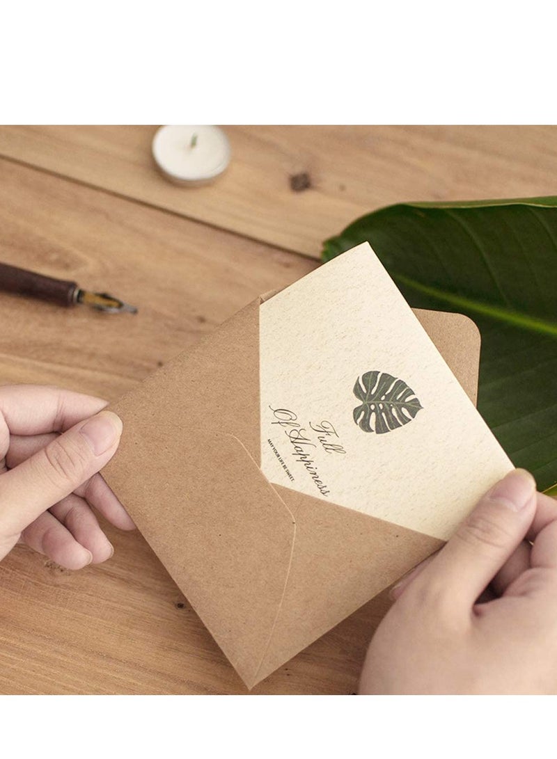 Greeting  Card Vintage Envelope Greeting Card Kraft Paper Greeting Card Envelope Greeting Cards with Sealing Stickers DIY Retro Kraft Paper Customized Greeting Cards (12PCS) - Image 4