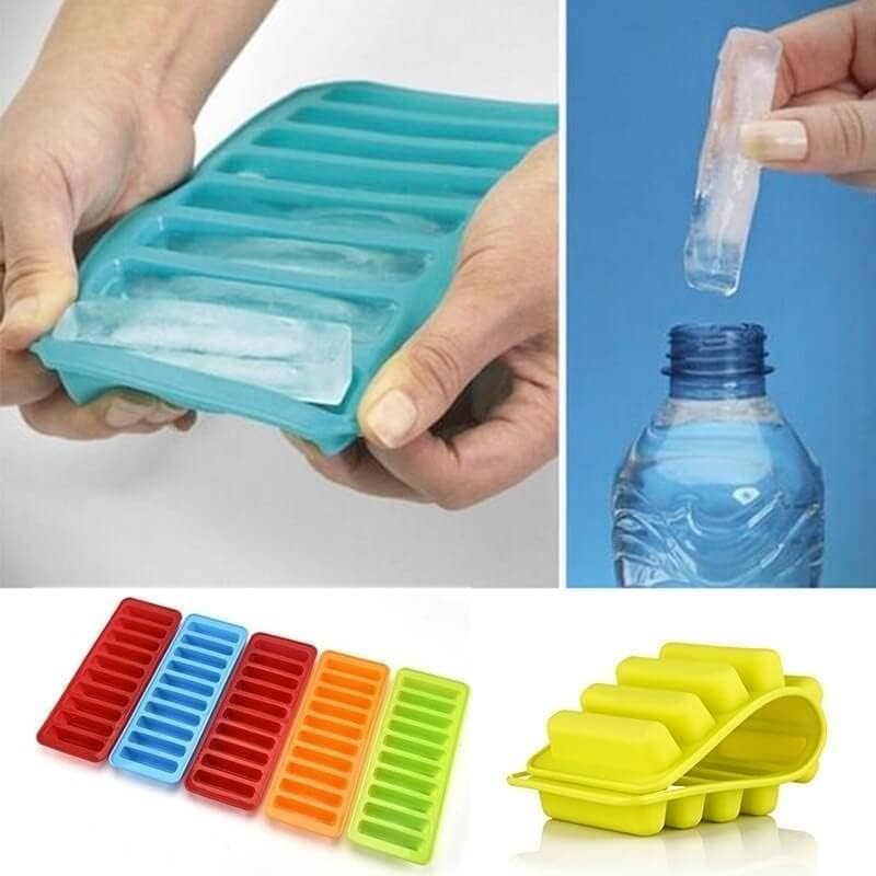 Silicon Bottle Ice Tray Easy Push Pop Out Narrow Ice Stick Cubes Water Bottle Long Stick Ice Cube Trays for Water Bottle Stick Ice Tray Ideal for Sports and Water BottlesMulti Color 1 PCS  - Image 2