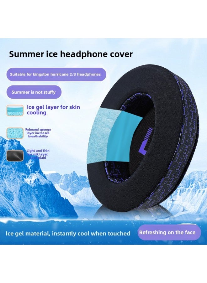 Generic For HyperX Kingston Hurricane 2 Earphone Cover Cloud3 Earmuffs Alpha S Leather Case Sky Arrow Stinger Sponge-Color:Black And Pink Printed Lr Ice-feeling Earmuffs 1 Piece-hm5  - Image 2
