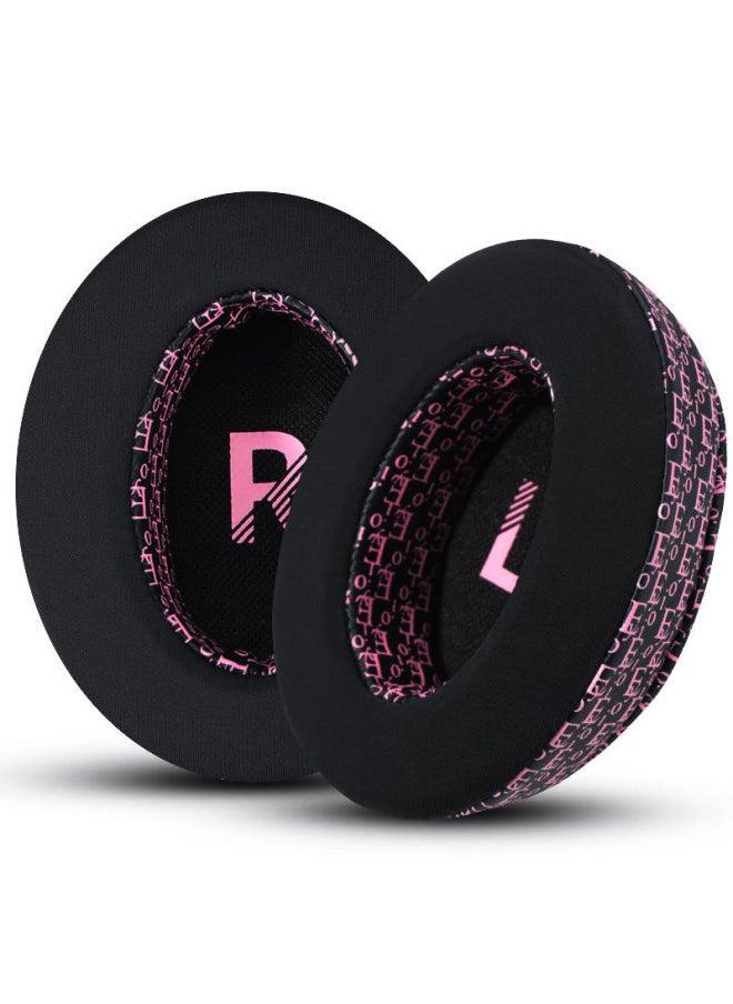 Generic For HyperX Kingston Hurricane 2 Earphone Cover Cloud3 Earmuffs Alpha S Leather Case Sky Arrow Stinger Sponge-Color:Black And Pink Printed Lr Ice-feeling Earmuffs 1 Piece-hm5  - Image 1