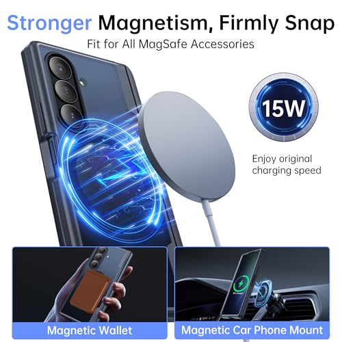 MOBOSI Magnetic for Z Fold 7 Case with Privacy Screen Protector Samsung Galaxy Z Fold7 CoverCompatible with Magsafe Full Body Hinge Protection Shockproof Phone Cases for zfold 7 Black - Image 3