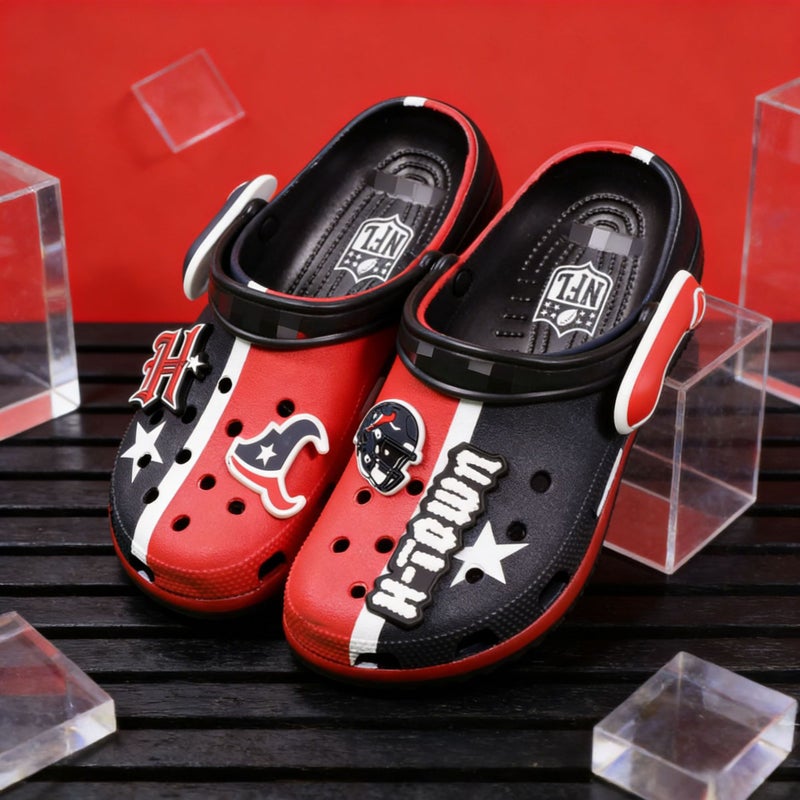 Houston Texans Unisex Breathable Anti-Slip EVA Beach Clogs - Image 1