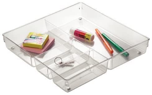 RABBONIX Transparent Drawer Storage Box Ideal for Organizing Kitchen Drawers Offices Desks Kitchen Utensils Cosmetics and Bathrooms Pack of 02 Acrylic