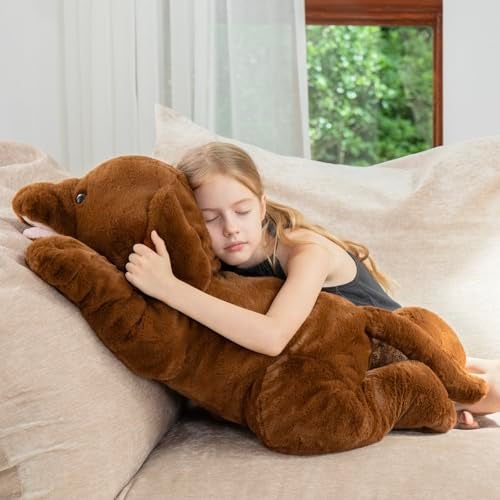 MorisMos 32 Inch Giant Chocolate Lab Stuffed Animal Large Labrador Plush Puppy Pillow Fluffy Big Labrador Stuffed Dog Plush Gifts for Kids Girls Boys - Image 5