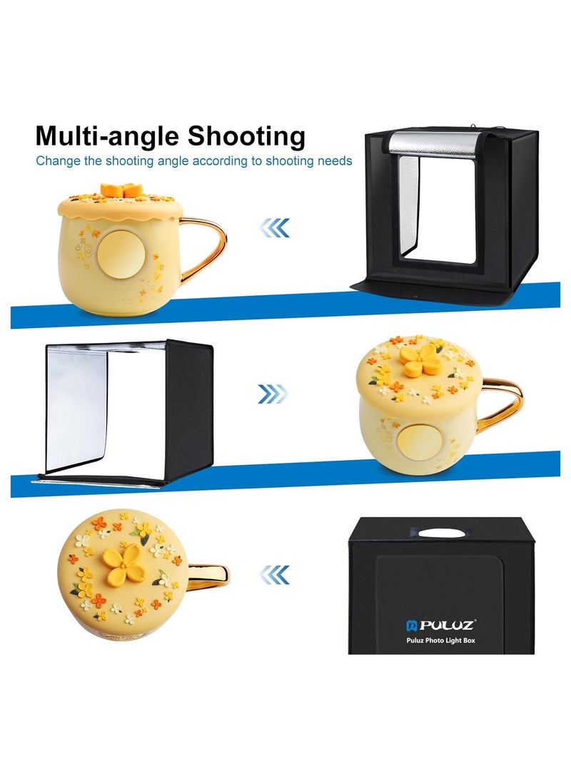 PULUZ PULUZ Light Box Photography 40cm / 16" Portable Photo Booth Box with Adjustable 160 LED Lights & 6 Photo Backdrops for Product Photography Foldable Shooting Tent Soft Box Photo Studio Box light board  - Image 5