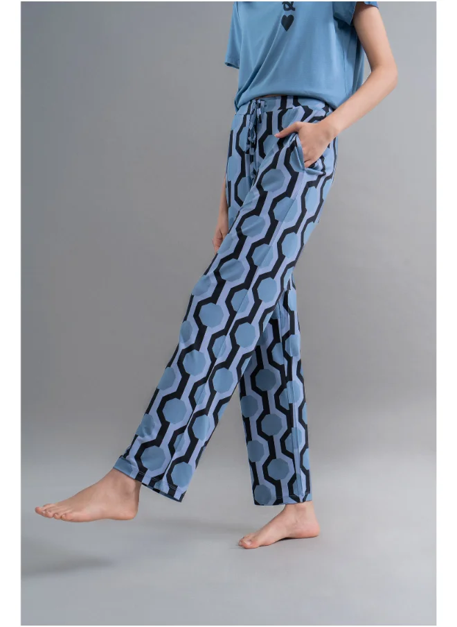 NeceSera Midnight Blue Geometric Modal Pajamas