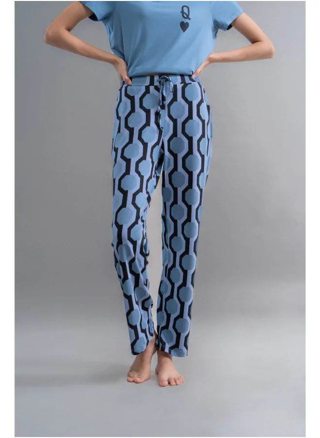 NeceSera Midnight Blue Geometric Modal Pajamas