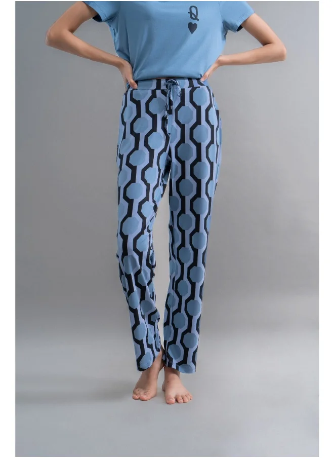 NeceSera Midnight Blue Geometric Modal Pajamas