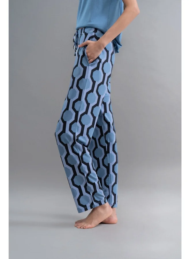 NeceSera Midnight Blue Geometric Modal Pajamas
