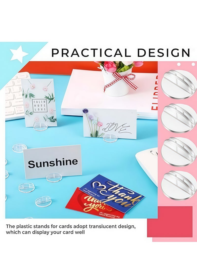 ٥٠ قطعة من حاملات البطاقات الشفافة، قواعد بطاقات أكريليك مصغرة، حوامل بطاقات الألعاب، حاملات بطاقات العمل البلاستيكية، حامل عرض بطاقات الأماكن - Image 3