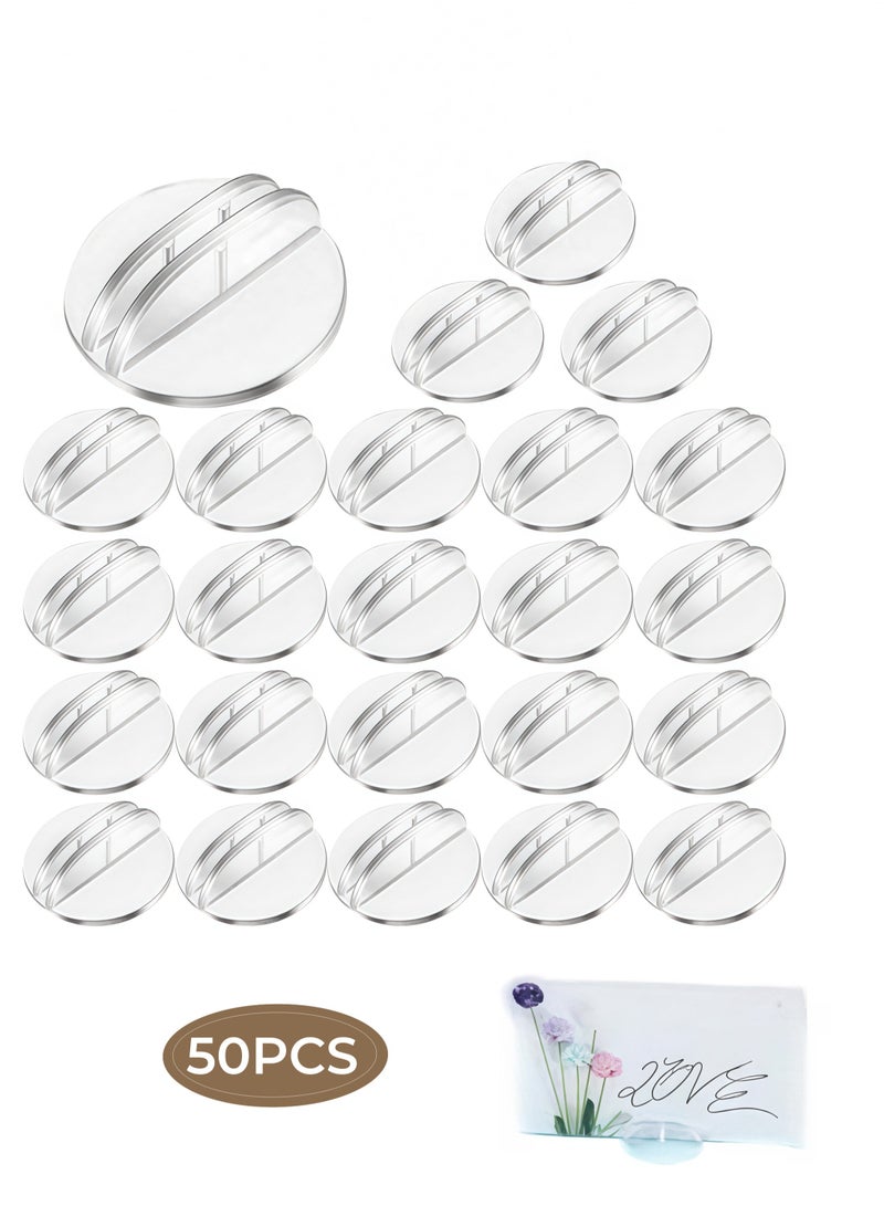 ٥٠ قطعة من حاملات البطاقات الشفافة، قواعد بطاقات أكريليك مصغرة، حوامل بطاقات الألعاب، حاملات بطاقات العمل البلاستيكية، حامل عرض بطاقات الأماكن - Image 1