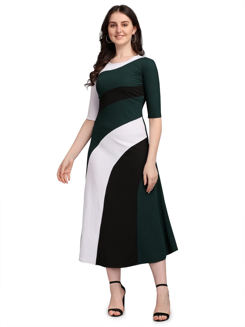 PURVAJA Women's Maxi Dress (Lucy-540-WH-GN-M_White_M) - Image 1