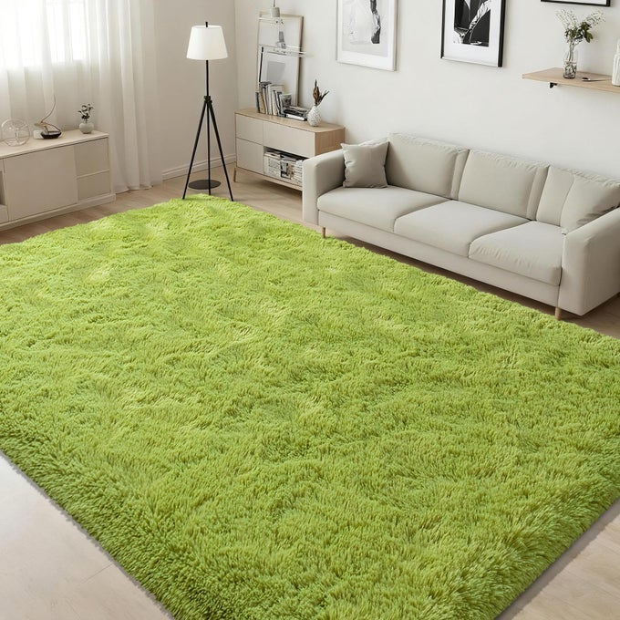 3X5 AREA RUG FOR LIVING ROOM GREEN RUGS FOR BEDROOM KITCHEN SOFT SHAGGY CARPETS FLUFFY AND MACHINE WASHABLE MATS UNDER BED ON NURSERY FLOORS MAT BOYS GIRLS ROOM CARPET DECOR