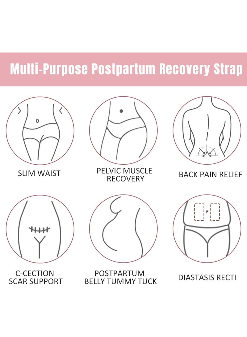 3-in-1 Postpartum Belly Support Belt for Women | Maternity Recovery Waist Trainer | After Pregnancy Abdominal Binder, Pelvic Support & Waist Slimming Wrap | Adjustable & Breathable - Image 5