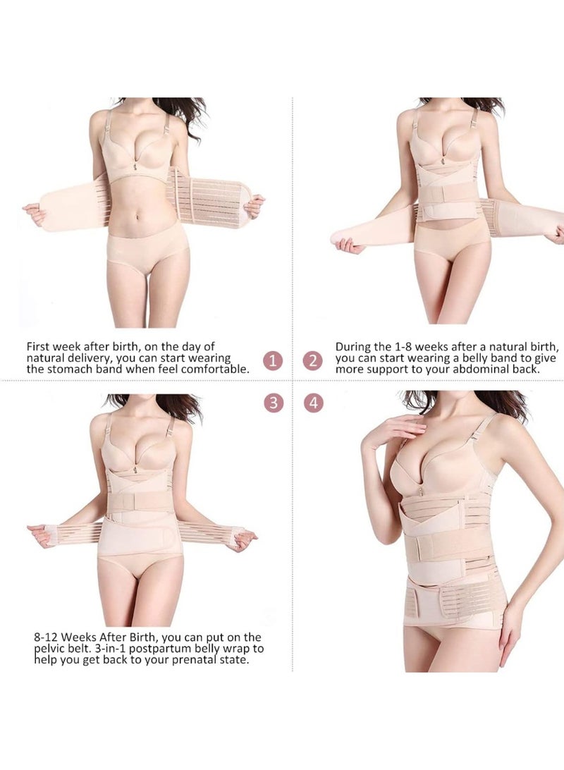 3-in-1 Postpartum Belly Support Belt for Women | Maternity Recovery Waist Trainer | After Pregnancy Abdominal Binder, Pelvic Support & Waist Slimming Wrap | Adjustable & Breathable - Image 3