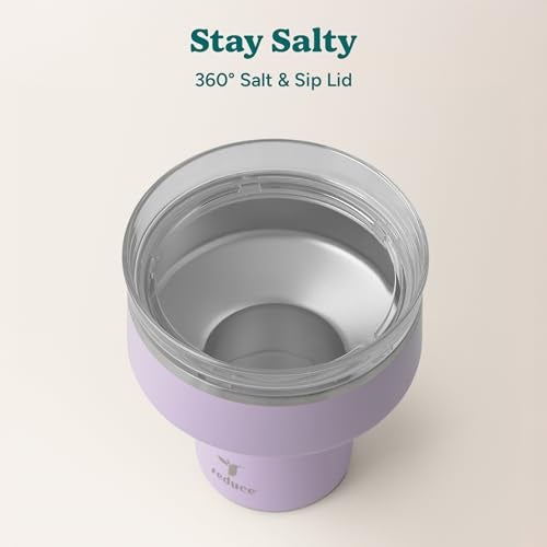 REDUCE Saltini 16 oz Cocktail Tumbler - Insulated Margarita Tumbler with Lid - Keeps Drinks Cold for 10 Hours - 360 Sippable Martini Glass Alternative - Shatterproof, Perfect for Parties - Lilac Bud - Image 5