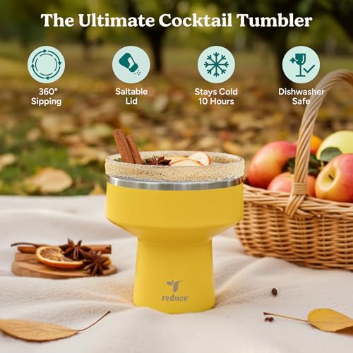 REDUCE Saltini 16 oz Cocktail Tumbler - Insulated Margarita Tumbler with Lid - Keeps Drinks Cold for 10 Hours - 360 Sippable Martini Glass Alternative - Shatterproof, Perfect for Parties - Lilac Bud - Image 3