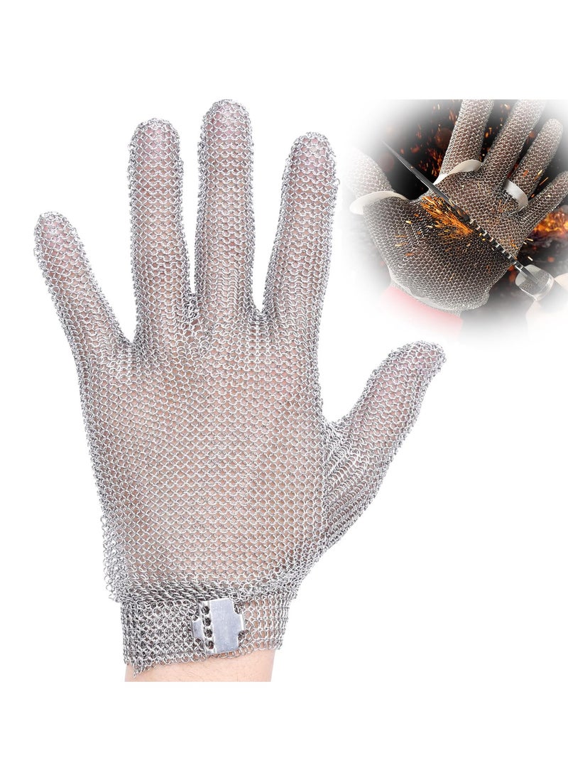 SOLARAE Cut Resistant Glove Stainless Steel Upgrade Mesh for Cutting Butcher Safety Work Cooking, Wood Carving, Meat Fishing, Durable Men or Women M - Image 1