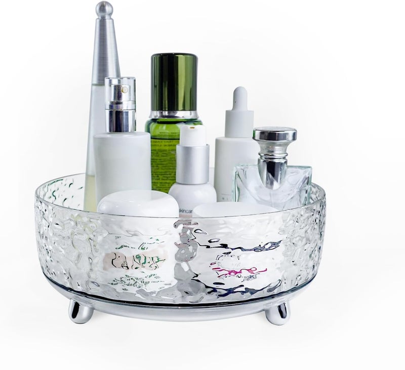 KASTWAVE Makeup Perfume Organizer, 360° Rotating Skincare Organizer, Spinning Cosmetics Organizer, for Dresser, Vanity, Bathroom Countertop, White - Image 1