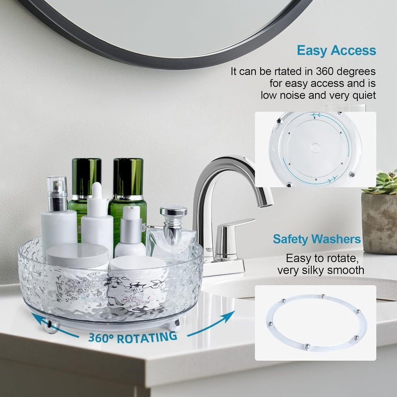 KASTWAVE Makeup Perfume Organizer, 360° Rotating Skincare Organizer, Spinning Cosmetics Organizer, for Dresser, Vanity, Bathroom Countertop, White - Image 3