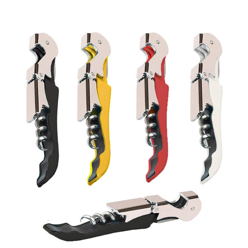 Kit-Home Professional Waiter Corkscrew Wine Openers Set 4 PCSUpgraded with Heavy Duty Stainless Steel Hinges Wine Key for Restaurant Waiters Sommelier Bartenders