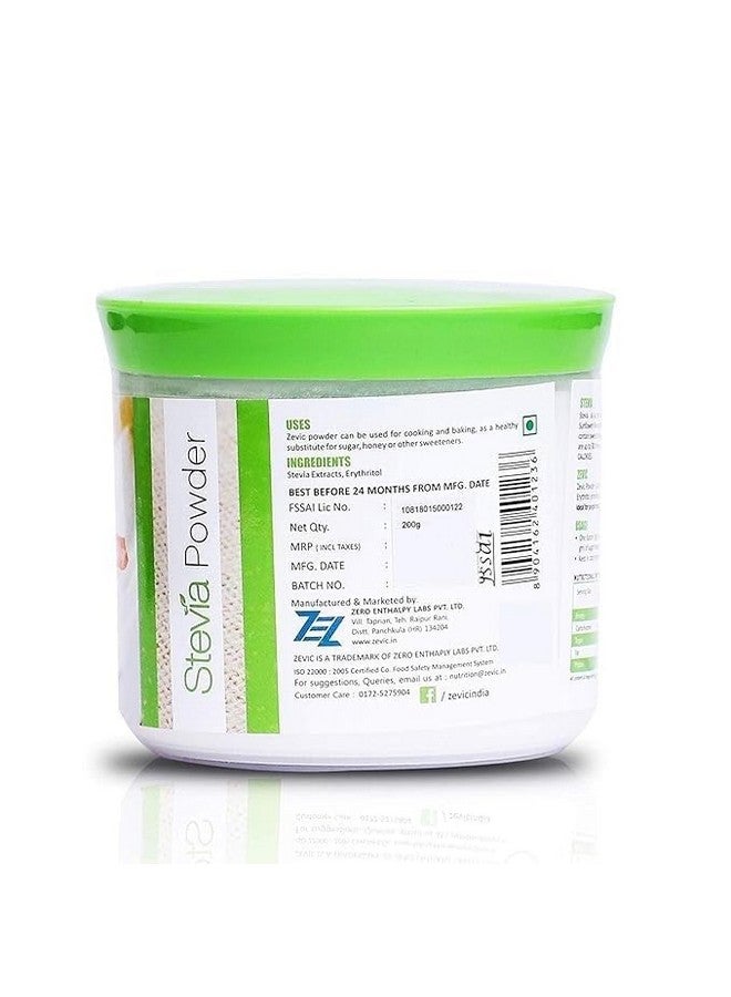 ZEVIC Stevia Sugar Free Powder | Zero Calories Stevia Powder | Vegan & Keto | 100% Natural Sweetener Powder | Sugar Substitute Natural | Diabetic Friendly - 200G  - Image 2