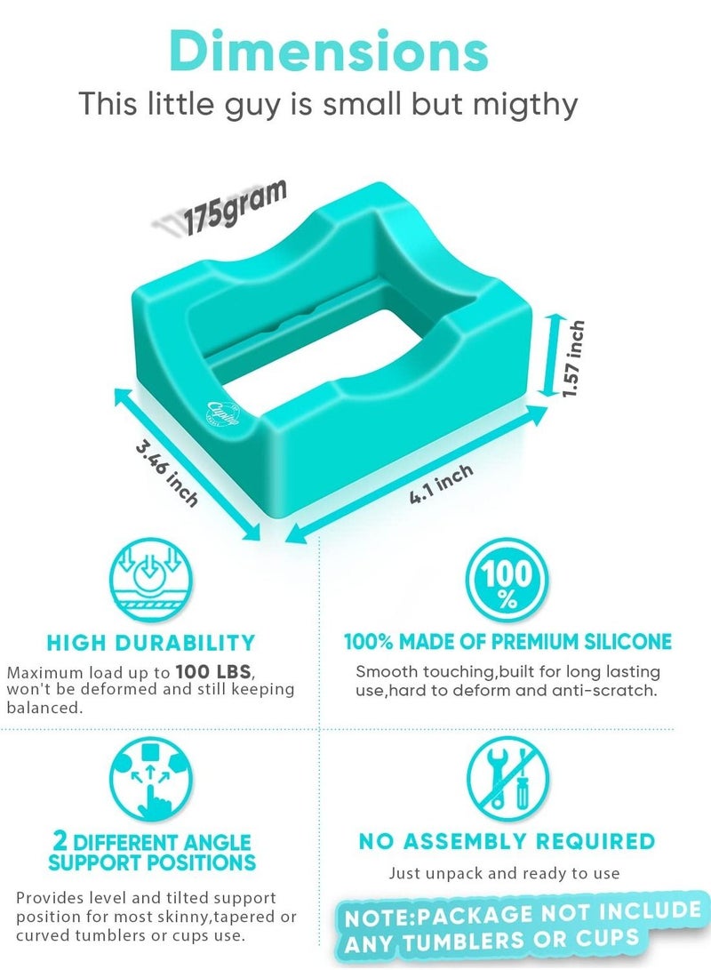 Y&D Small Silicone Cup Cradle for Crafting Tumbler Holder with Built in Slot and Felt Edge Squeegee Mug Glass Bottle Anti Skidding Display Stand - Image 4