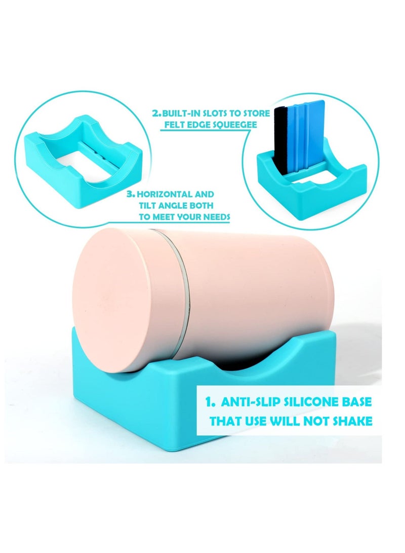 Y&D Small Silicone Cup Cradle for Crafting Tumbler Holder with Built in Slot and Felt Edge Squeegee Mug Glass Bottle Anti Skidding Display Stand - Image 2