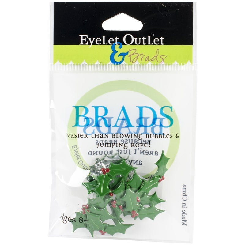 Eyelet Outlet QBRD2-284 Holly Shape Brads (12 Pack) - Image 2