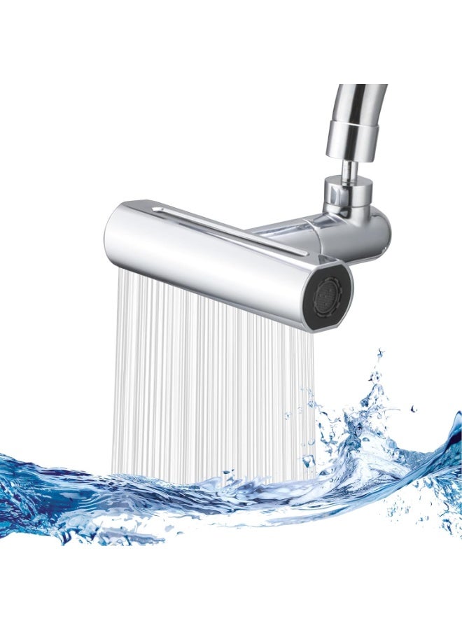 Bathroom Tap Attachment, Rotating Waterfall Tap Aerator Extension, 4-in-1 Multifunctional Water Saver for Tap, Rotating Tap Aerator for Kitchen Taps - Image 1
