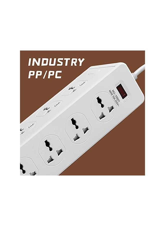 PROMASS promass Power Strip Surge Protector with USB + Type C, Extension Cord Flat Plug with Widely 10 AC Outlet and 5 USB 1 Type C, Small Desktop Station, Compact Socket for Travel, Home and Office  - Image 2