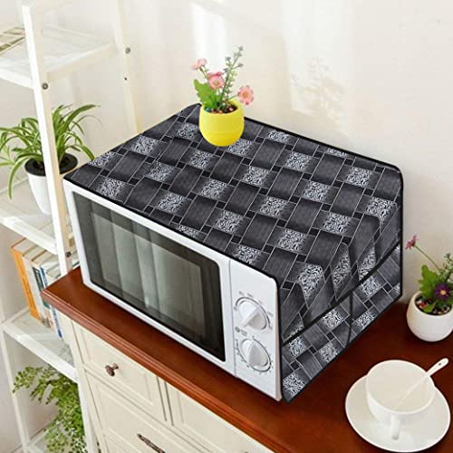 Wings Star Oven Cover for Panasonic 20 L Solo Microwave Oven (NN-ST26JMFDG) Floral Pattern (Multicolour) - Microwave Oven Top Cover with 4 Utility Pockets and 1 Oven Handle Cover Design42 - Image 2