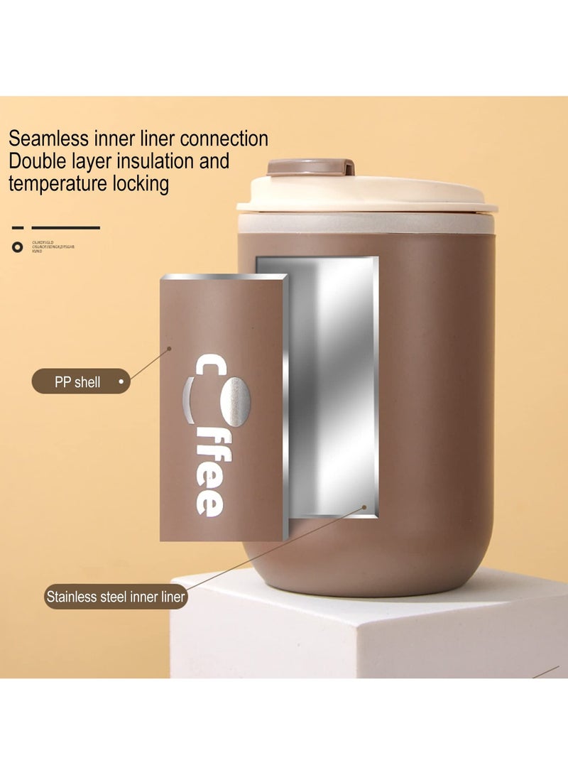 سيوسي كوب سفر سعة 17 أونصة، كوب معزول بالفراغ من الفولاذ المقاوم للصدأ مع قش سيليكون، كوب سفر معزول بجدار مزدوج، كوب قابل لإعادة الاستخدام لتناول الشاي والقهوة المثلجة الساخنة - Image 3