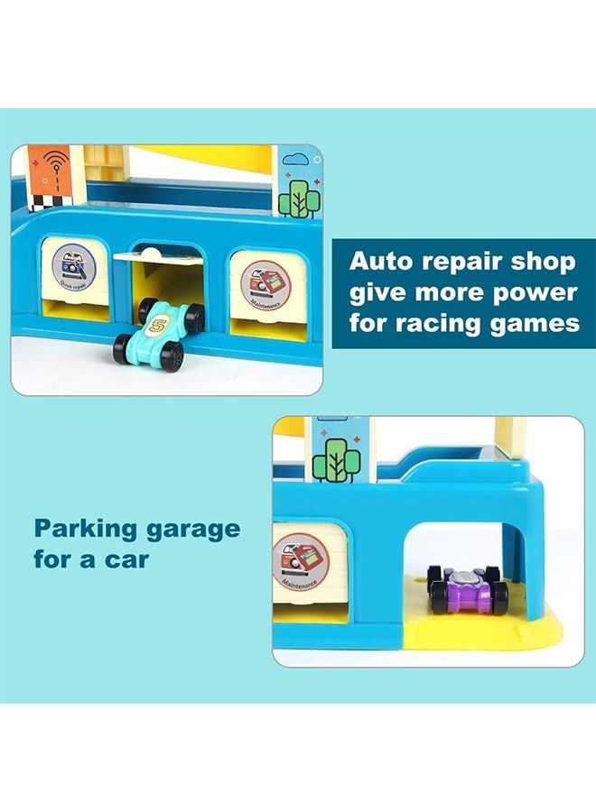 YelaJoy Gliding Car Toy Toddler Toys Car Ramp Toy Race Track Car Gifts Zig Zag Car Slide with 6 Ramps 8 Mini Cars- Racing Car Toys for Kids Boys Girls 3 4 5 6  - Image 5