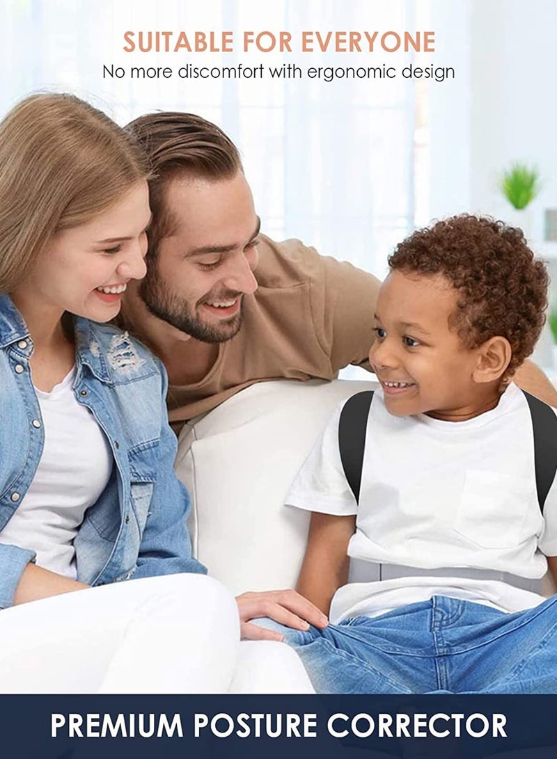 NIBEMINENT Posture Corrector for Women and Men, 2 Pieces Corset Spine Support Belt Adjustable Upper Back Brace Straightener Neck Shoulder Clavicle Relief, Black (M) - Image 4