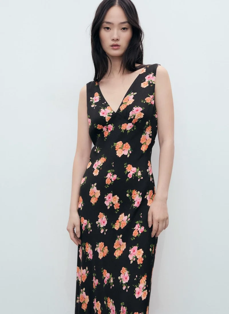 MANGO Floral Print Maxi Dress