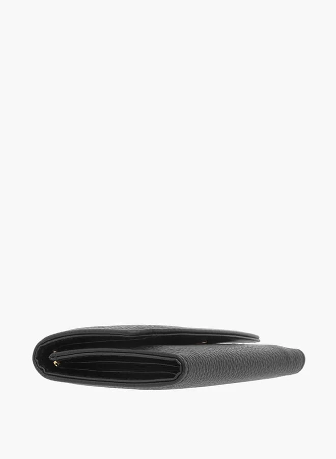Flora Bella By Shoexpress Womens Textured Tri-Fold Wallet With Button Closure